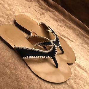 Jack Rogers Navy and White Woven Sandal